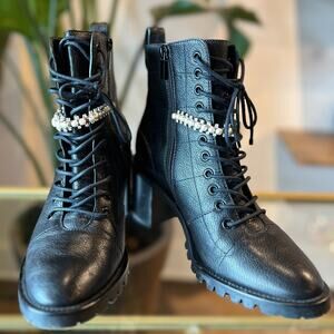 JIMMY CHOO Cruz 65 leather combat boot SZ 40